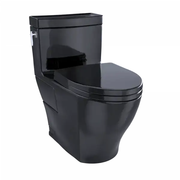 TOTO Aimes WASHLET+ One-Piece Elongated 1.28 GPF Universal Height Skirted Toilet with CEFIONTECT, Cotton White MS626124CEFG#01 - EverFlow Bidets