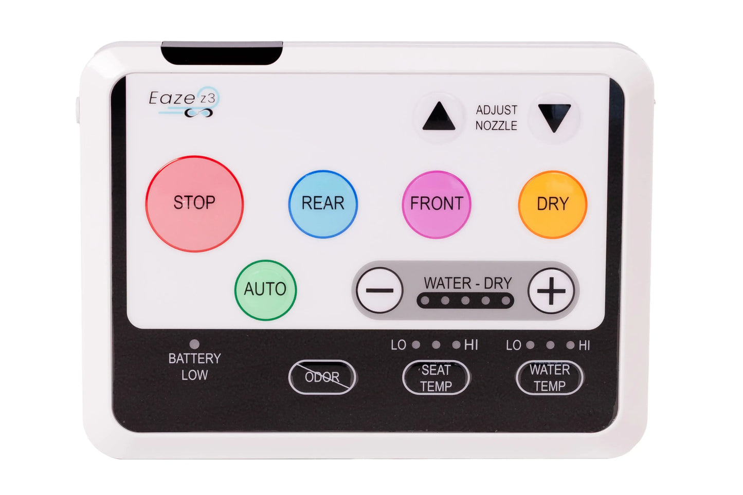 Infinity Eaze Z3 bidet seat, endless warm water, sittable lid, nightlight, with remote - EverFlow Bidets