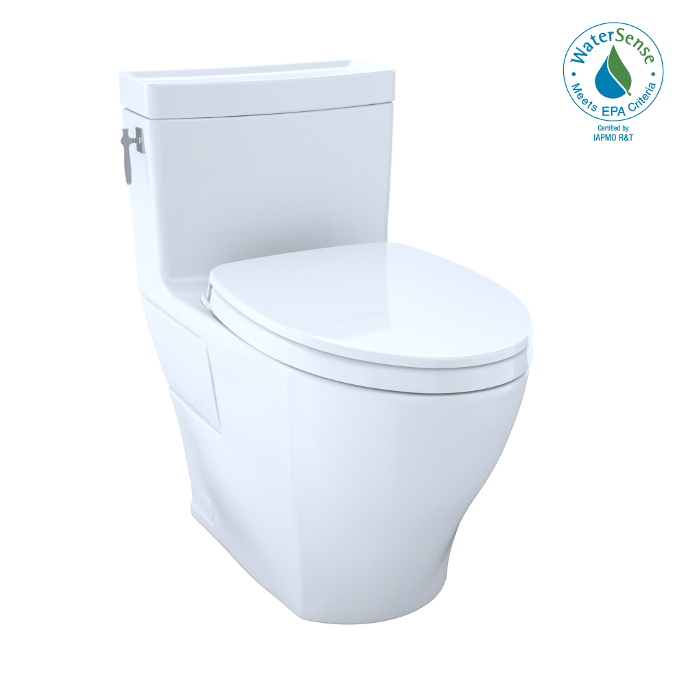 White toilet with WaterSense