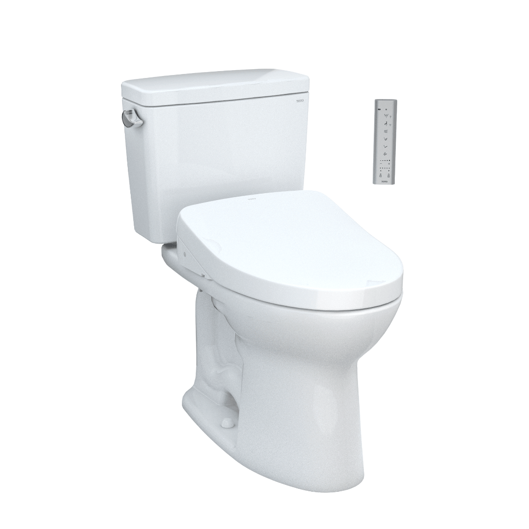 TOTO Drake Two-Piece 1.28 GPF Standard Height Toilet with C5 Bidet Seat  MW7763084CEG#01