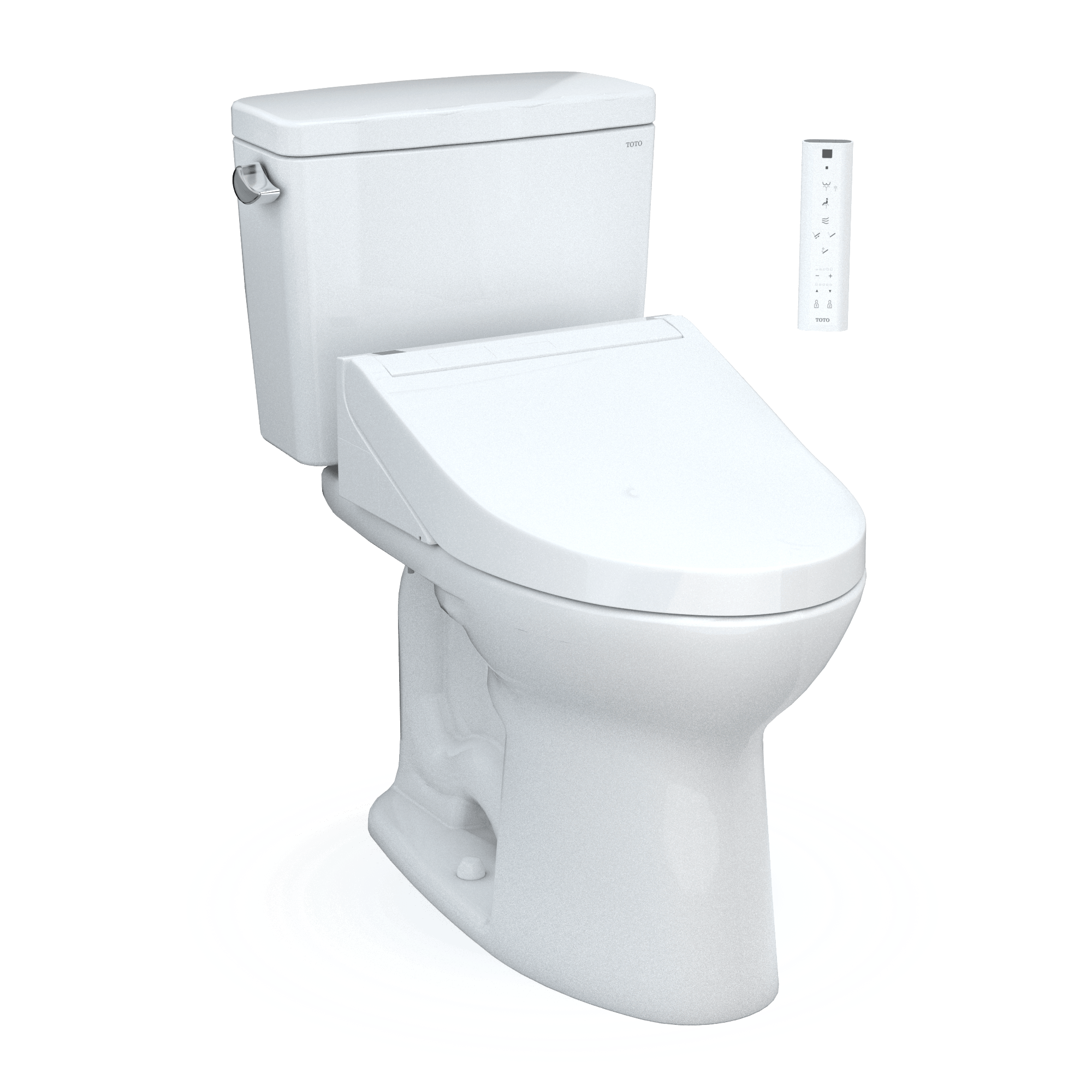TOTO Drake Two-Piece 1.6 GPF Universal Height Toilet with C5 Bidet Seat  MW7763084CSFG#01