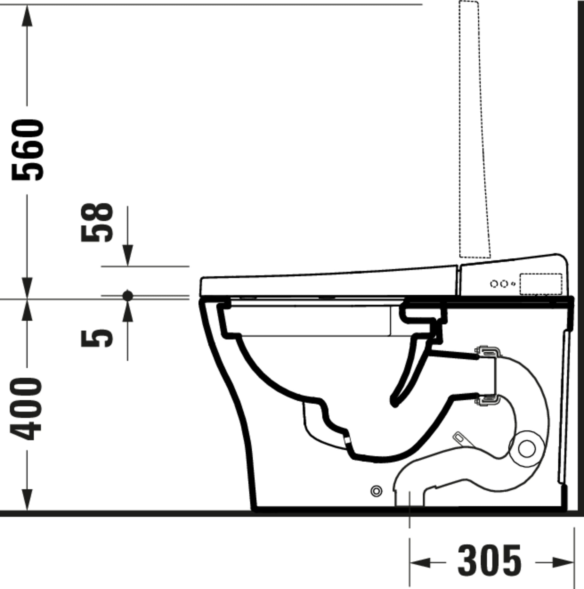 Duravit SensoWash u Integrated Bidet Toilet, Floor-Mounted White 622000011001300