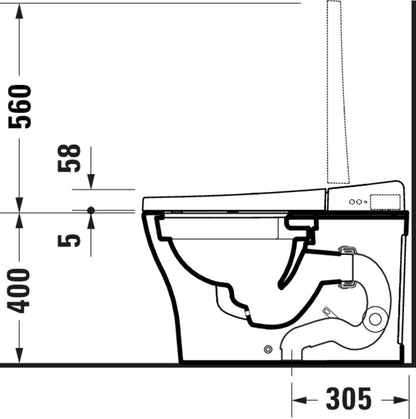 Duravit SensoWash u Integrated Bidet Toilet, Floor-Mounted White 622000011001300