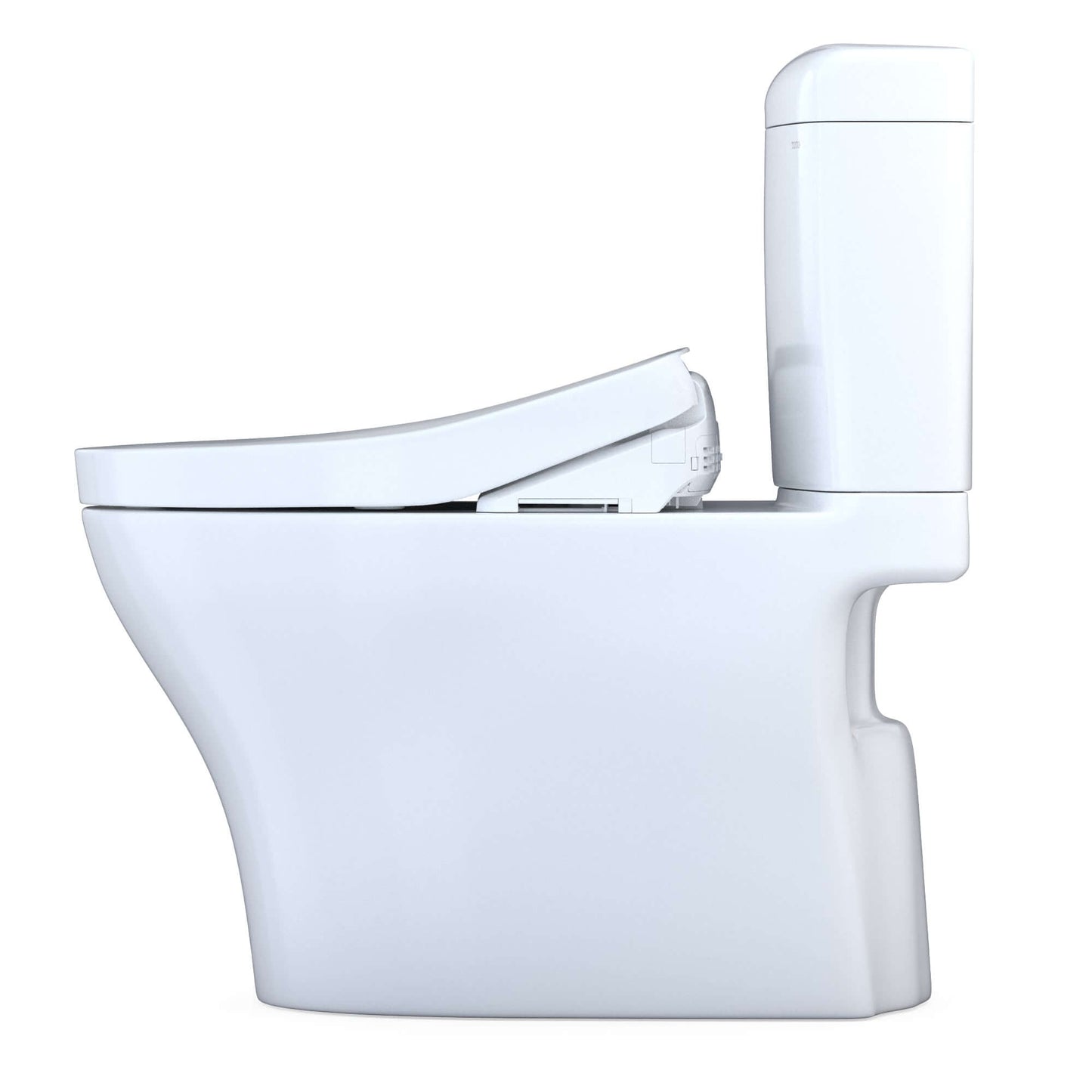 TOTO WASHLET+ Aquia IV Cube Two-Piece Elongated Dual Flush 1.28 and 0.9 GPF Toilet with S500e Bidet Seat, Cotton White - MW4363046CEMFGN#01
