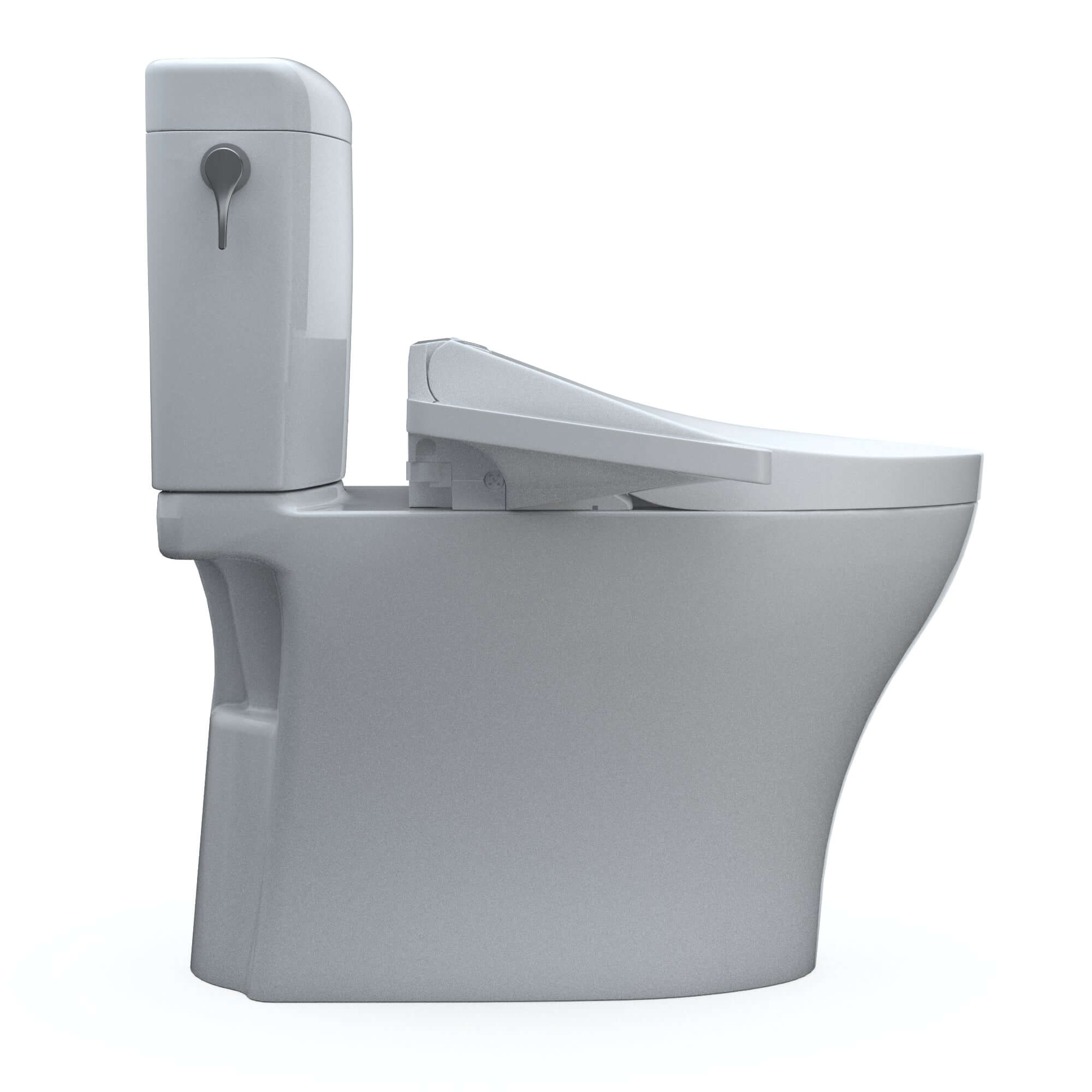 TOTO WASHLET+ Aquia IV Cube Two-Piece Elongated Dual Flush 1.28 and 0.9 GPF Toilet with C2 Bidet Seat, Cotton White - MW4363074CEMFGN#01