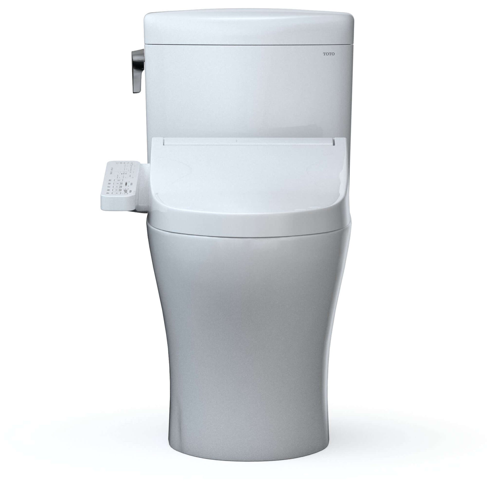 TOTO WASHLET+ Aquia IV Cube Two-Piece Elongated Dual Flush 1.28 and 0.9 GPF Toilet with C2 Bidet Seat, Cotton White - MW4363074CEMFGN#01