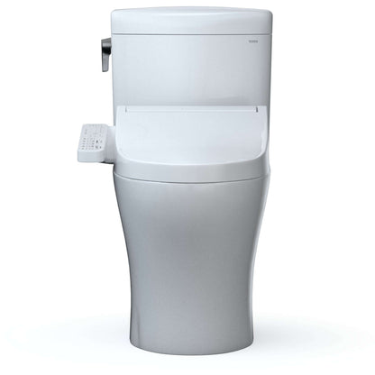 TOTO WASHLET+ Aquia IV Cube Two-Piece Elongated Dual Flush 1.28 and 0.9 GPF Toilet with C2 Bidet Seat, Cotton White - MW4363074CEMFGN#01