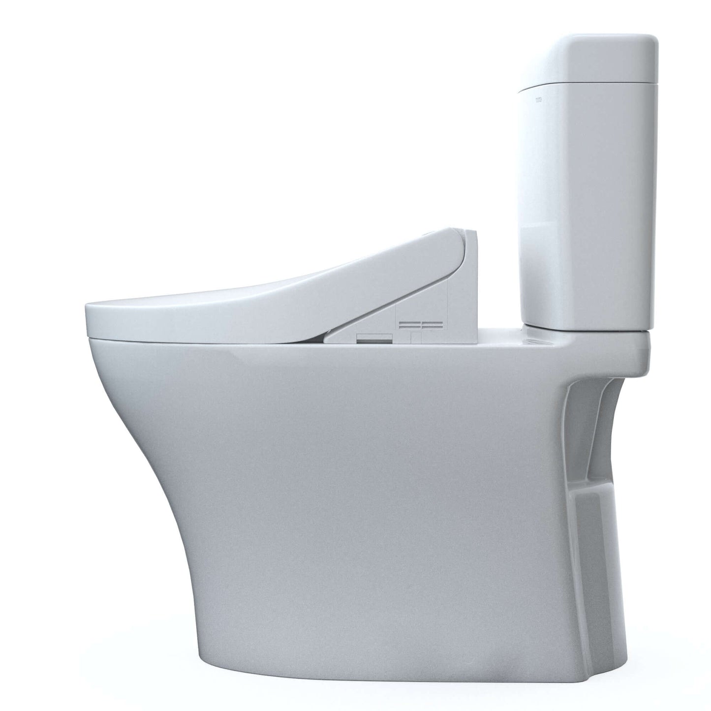 TOTO WASHLET+ Aquia IV Cube Two-Piece Elongated Dual Flush 1.28 and 0.9 GPF Toilet with C2 Bidet Seat, Cotton White - MW4363074CEMFGN#01