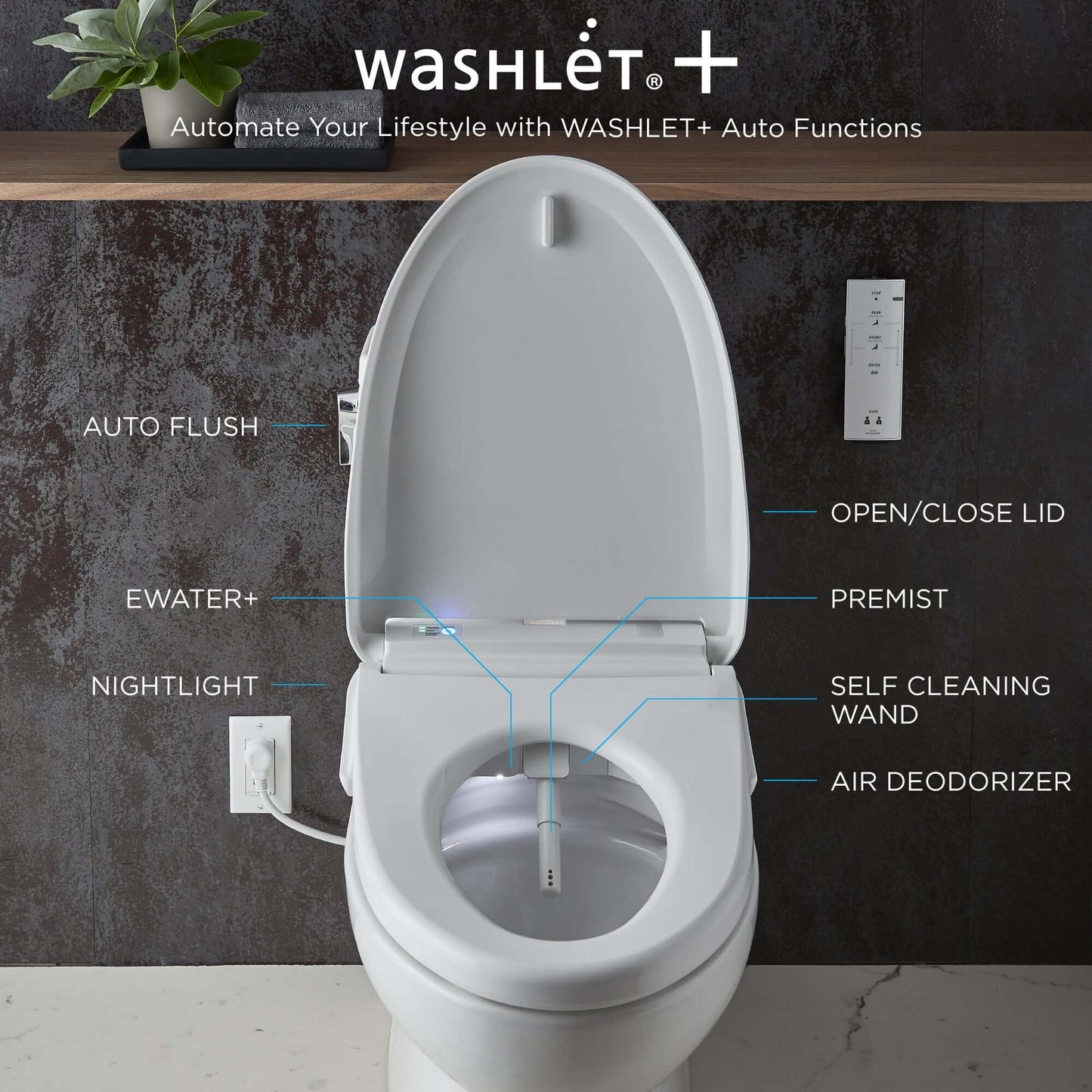 TOTO WASHLET+ Nexus Two-Piece Elongated 1.28 GPF Toilet with C2 Bidet Seat - MW4423074CEFG#01