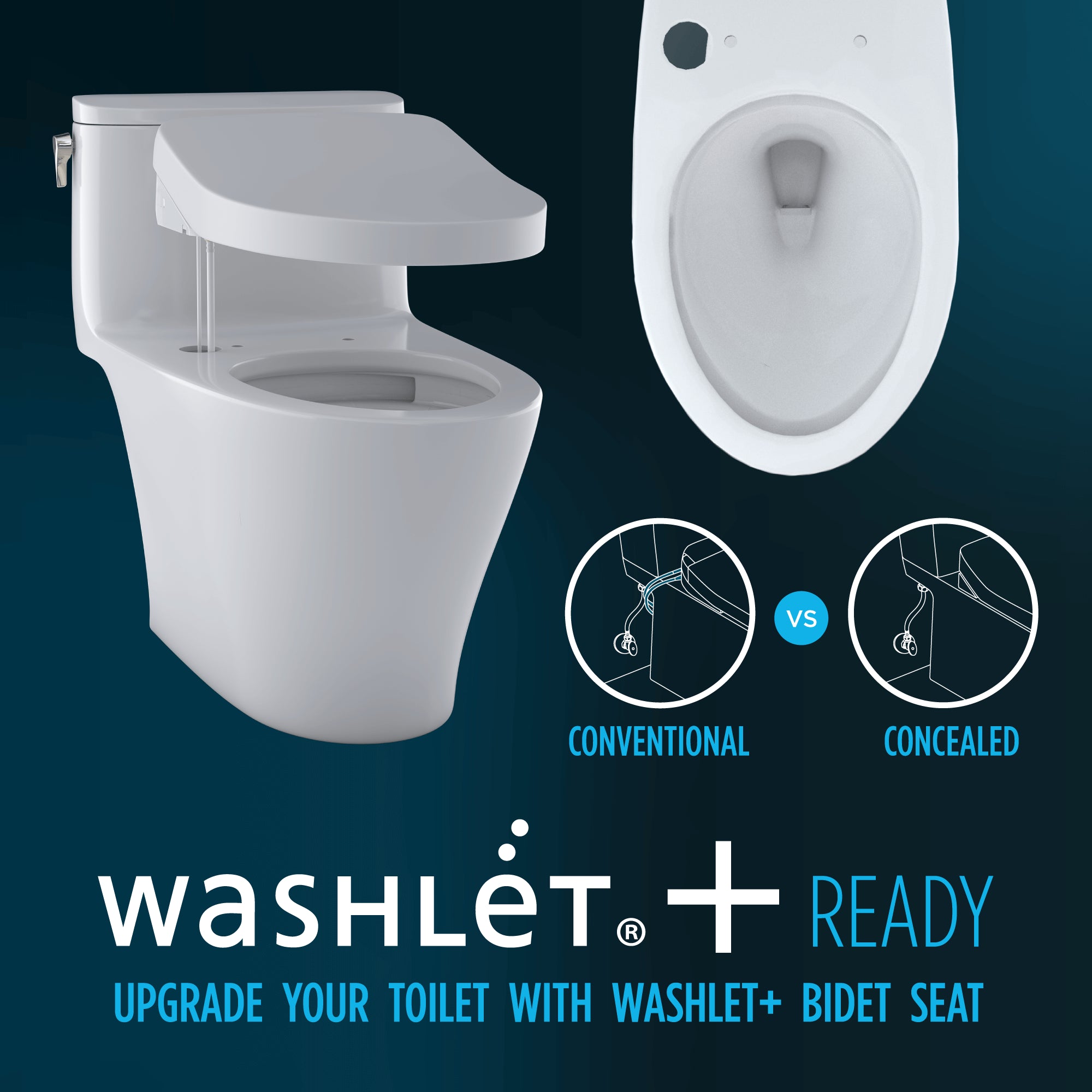 TOTO WASHLET+ Aquia  IV One-Piece Elongated Dual Flush 1.28 and 0.9 GPF Universal Height - MS646124CEMFN#01