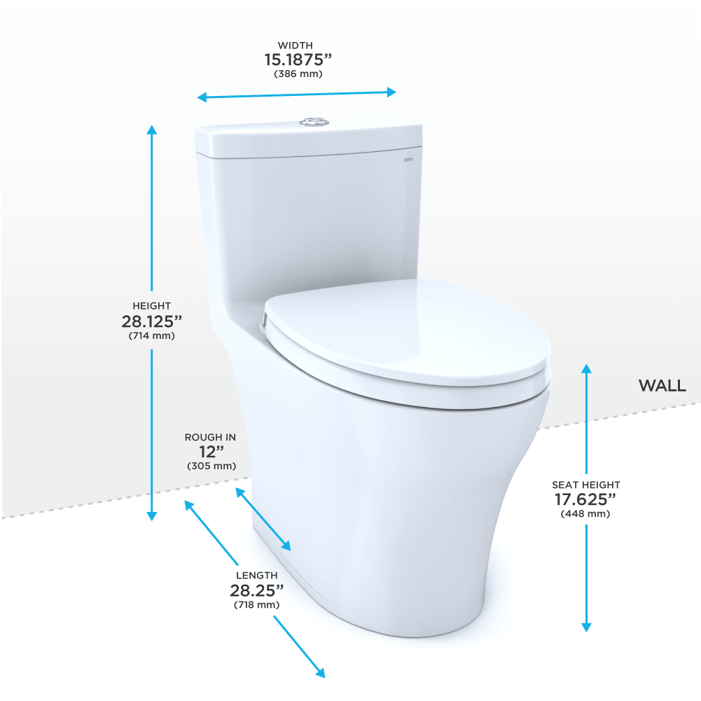 TOTO WASHLET+ Aquia  IV One-Piece Elongated Dual Flush 1.28 and 0.9 GPF Universal Height - MS646124CEMFN#01