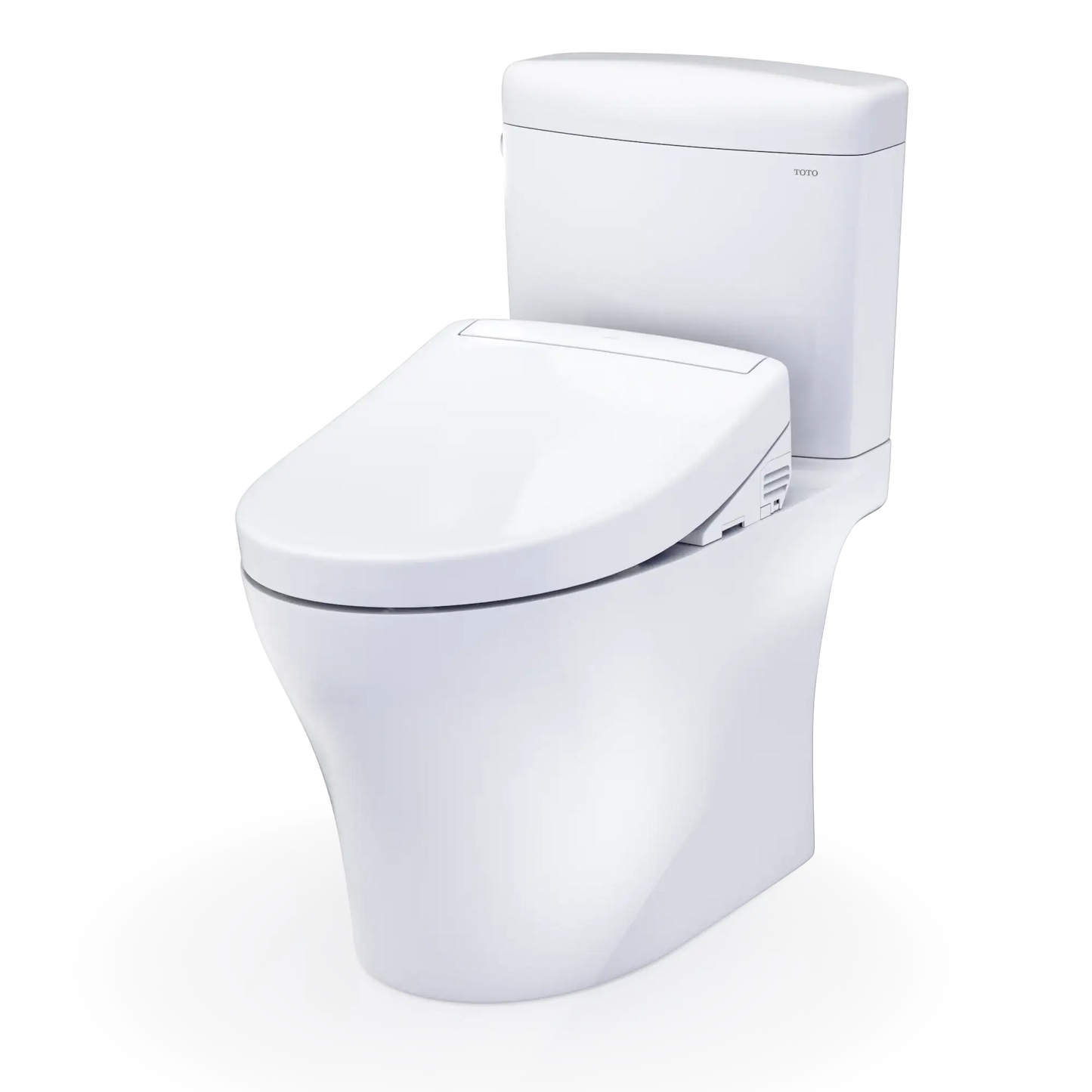 TOTO Aquia IV Cube Two-Piece Dual Flush 1.28 and 0.9 GPF Toilet with S5 Bidet Seat MW4363446CEMFGN#01