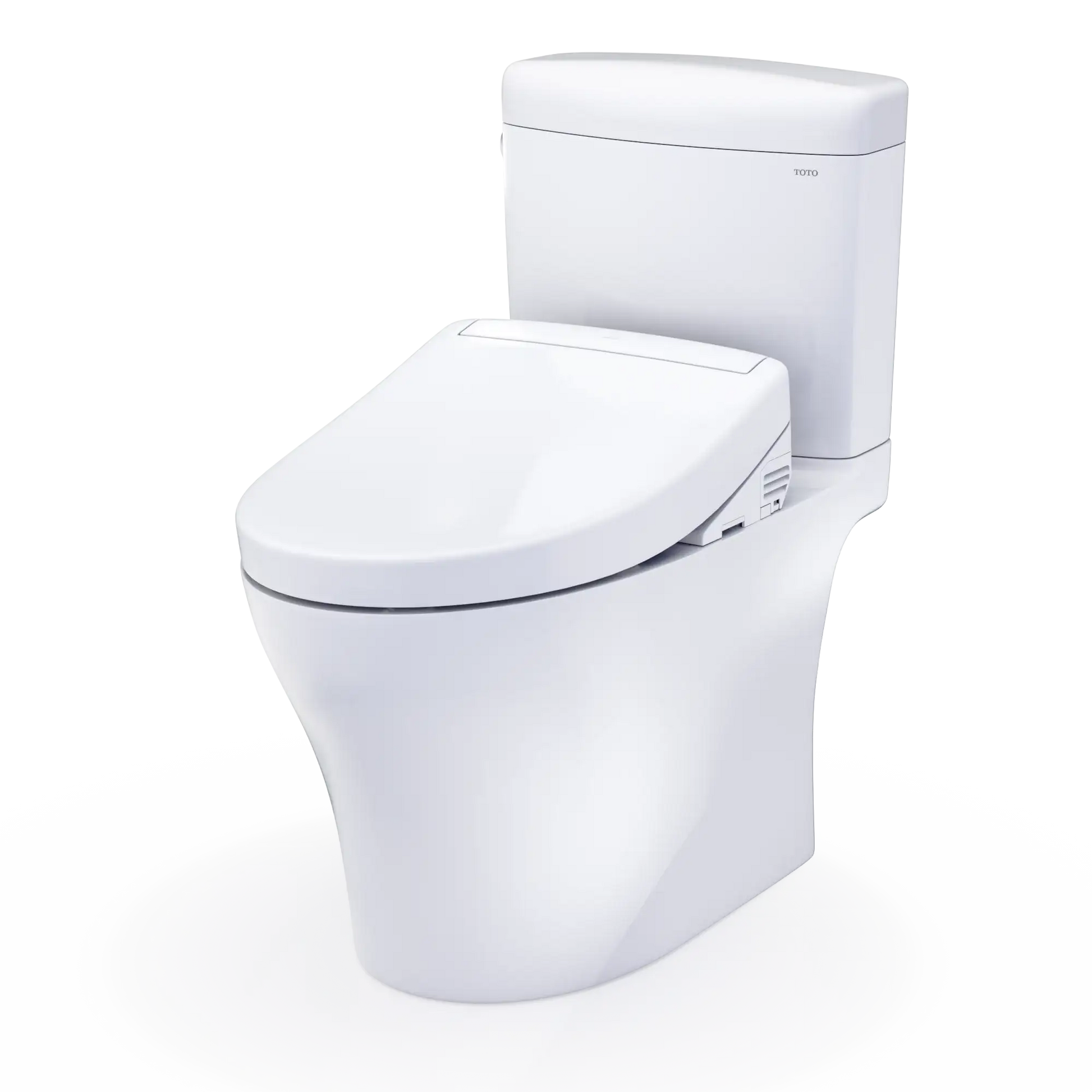 TOTO Aquia IV Cube Two-Piece Dual Flush 1.28 and 0.9 GPF Toilet with S5 Bidet Seat MW4363446CEMFGN#01