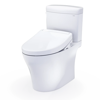 TOTO Aquia IV Cube Two-Piece Dual Flush 1.28 and 0.9 GPF Toilet with S5 Bidet Seat MW4363446CEMFGN#01