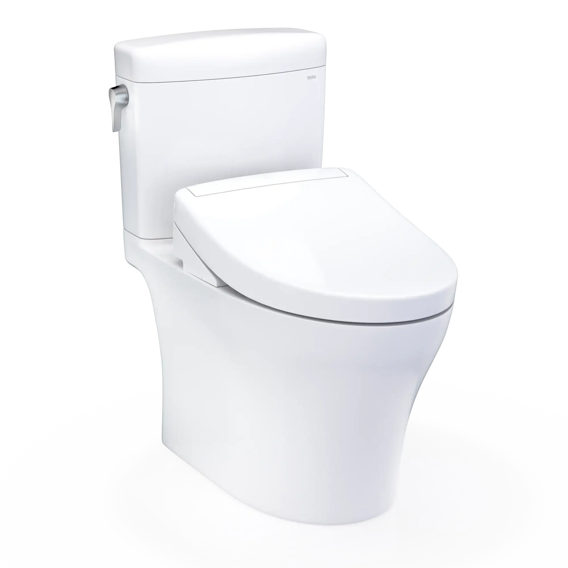 TOTO Aquia IV Cube Two-Piece Dual Flush 1.28 and 0.9 GPF Toilet with S5 Bidet Seat MW4363446CEMFGN#01