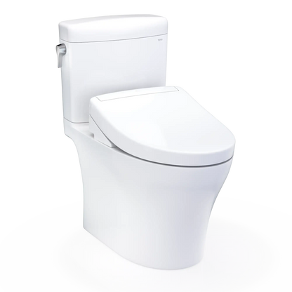 TOTO Aquia IV Cube Two-Piece Dual Flush 1.28 and 0.9 GPF Toilet with S5 Bidet Seat MW4363446CEMFGN#01