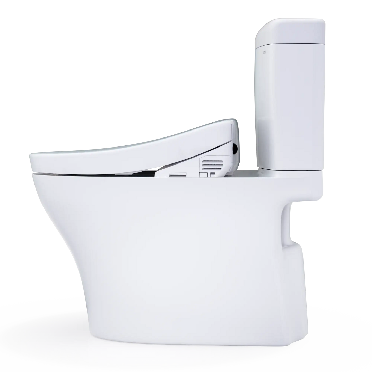 TOTO Aquia IV Cube Two-Piece Dual Flush 1.28 and 0.9 GPF Toilet with S5 Bidet Seat MW4363446CEMFGN#01