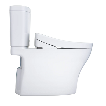 TOTO Aquia IV Two-Piece Standard Height Dual Flush 1.28 and 0.9 GPF Toilet and S5 Bidet Seat MW4463446CEMGN#01 Left Profile