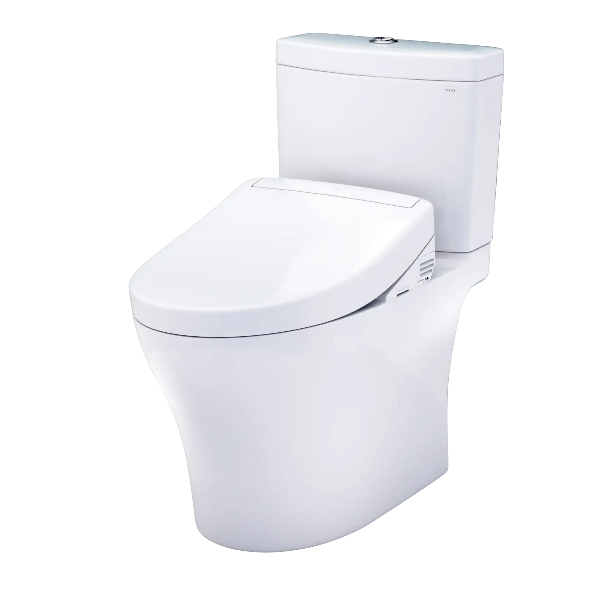 TOTO Aquia IV Two-Piece Standard Height Dual Flush 1.28 and 0.9 GPF Toilet and S5 Bidet Seat MW4463446CEMGN#01 Right Side