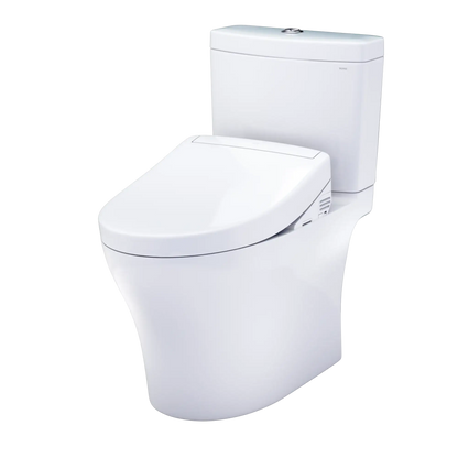 TOTO Aquia IV Two-Piece Standard Height Dual Flush 1.28 and 0.9 GPF Toilet and S5 Bidet Seat MW4463446CEMGN#01 Right Side