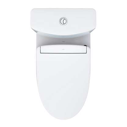 TOTO Aquia IV Two-Piece Standard Height Dual Flush 1.28 and 0.9 GPF Toilet and S5 Bidet Seat MW4463446CEMGN#01 Top