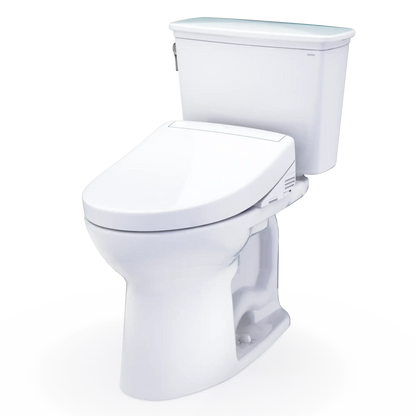 TOTO Drake Transitional Two-Piece 1.28 GPF Universal Height Toilet with S5 Bidet Seat MW7863446CEFG#01