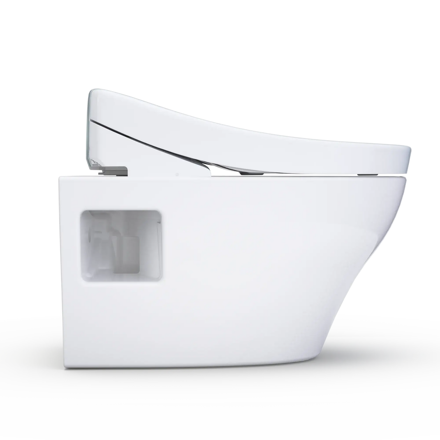 TOTO WASHLET+ EP Wall-Hung Elongated Toilet and WASHLET S5 Bidet Seat and DuoFit In-Wall 0.9 and 1.28 GPF Dual-Flush Tank System, Matte Silver CWT4283446CMFG#MS