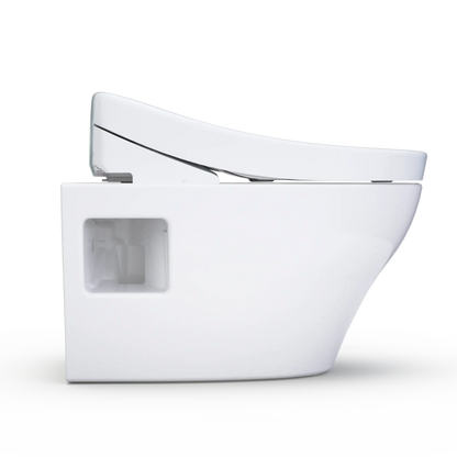 TOTO WASHLET+ EP Wall-Hung Elongated Toilet and WASHLET S5 Bidet Seat and DuoFit In-Wall 0.9 and 1.28 GPF Dual-Flush Tank System, Matte Silver CWT4283446CMFG#MS