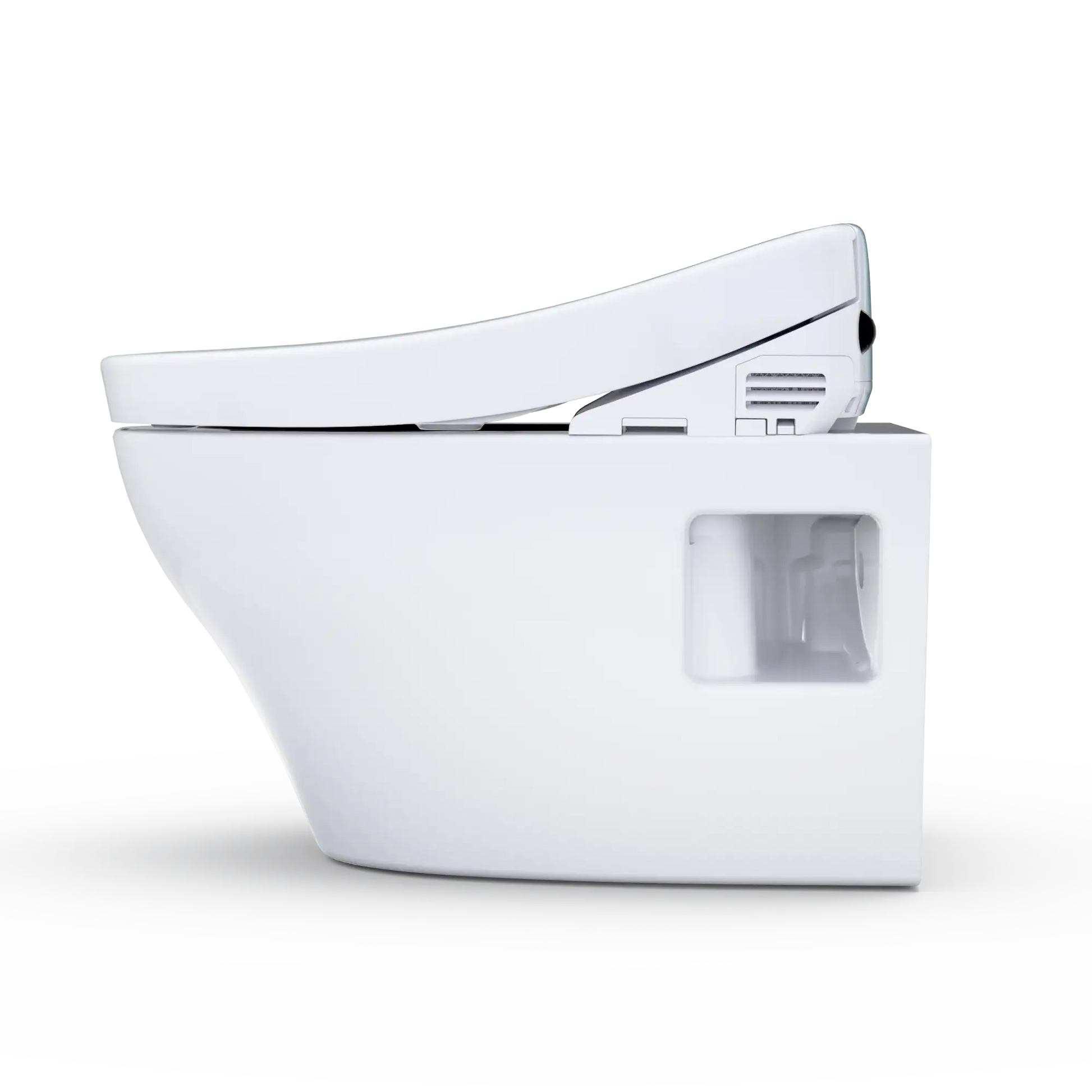 TOTO WASHLET+ EP Wall-Hung Elongated Toilet and WASHLET S5 Bidet Seat and DuoFit In-Wall 0.9 and 1.28 GPF Dual-Flush Tank System, Matte Silver CWT4283446CMFG#MS