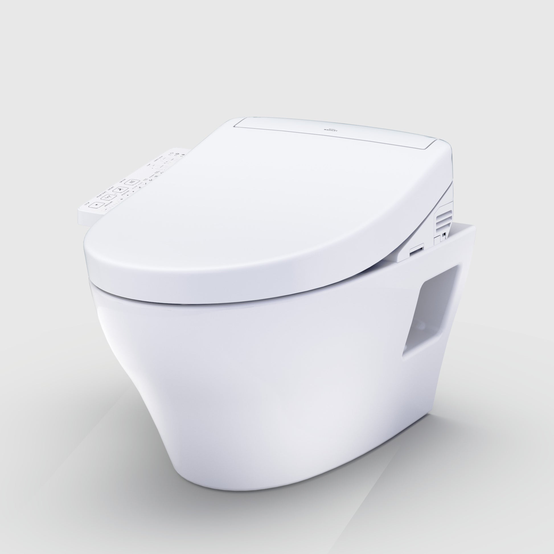 TOTO WASHLET+ EP Wall-Hung Elongated Toilet and WASHLET S2 Bidet Seat and DuoFit® In-Wall 0.9 and 1.28 GPF Dual-Flush Tank System, Matte Silver CWT4283346CMFG#MS