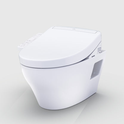 TOTO WASHLET+ EP Wall-Hung Elongated Toilet and WASHLET S2 Bidet Seat and DuoFit® In-Wall 0.9 and 1.28 GPF Dual-Flush Tank System, Matte Silver CWT4283346CMFG#MS