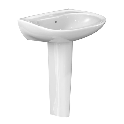 TOTO Prominence Oval Basin Pedestal Bathroom Sink with CeFiONtect™ for Single Hole Faucets LPT242G