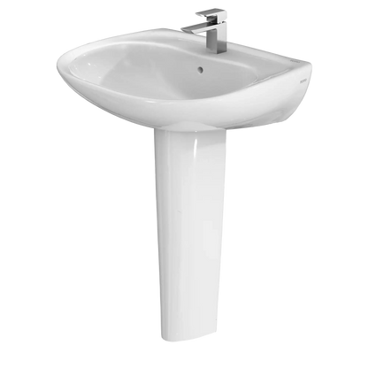 TOTO Prominence Oval Basin Pedestal Bathroom Sink with CeFiONtect™ for Single Hole Faucets LPT242G