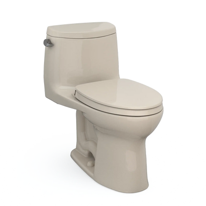 TOTO UltraMax II WASHLET+ One-Piece Elongated 1.28 GPF Universal Height Toilet with SS124 SoftClose Seat MS604124CEFG Bone