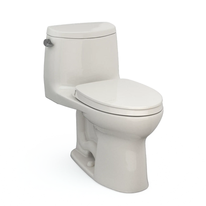 TOTO UltraMax II WASHLET+ One-Piece Elongated 1.28 GPF Universal Height Toilet with SS124 SoftClose Seat MS604124CEFG Sedona Beige