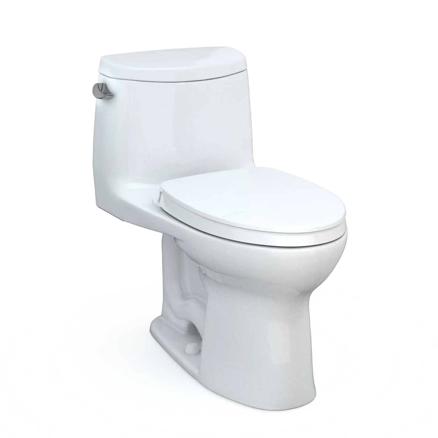 TOTO UltraMax II WASHLET+ One-Piece Elongated 1.28 GPF Universal Height Toilet with SS124 SoftClose Seat MS604124CEFG Cotton White