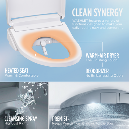 TOTO Nexus WASHLET+ S5 Two-Piece Elongated 1.0 GPF Universal Height Toilet with CEFIONTECT MW4423446CUFG#01