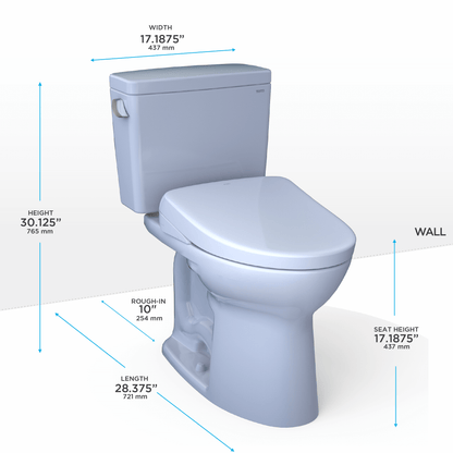 TOTO Drake 1.28 GPF with S7 Contemporary Bidet Seat | MW7764726CEFG.10