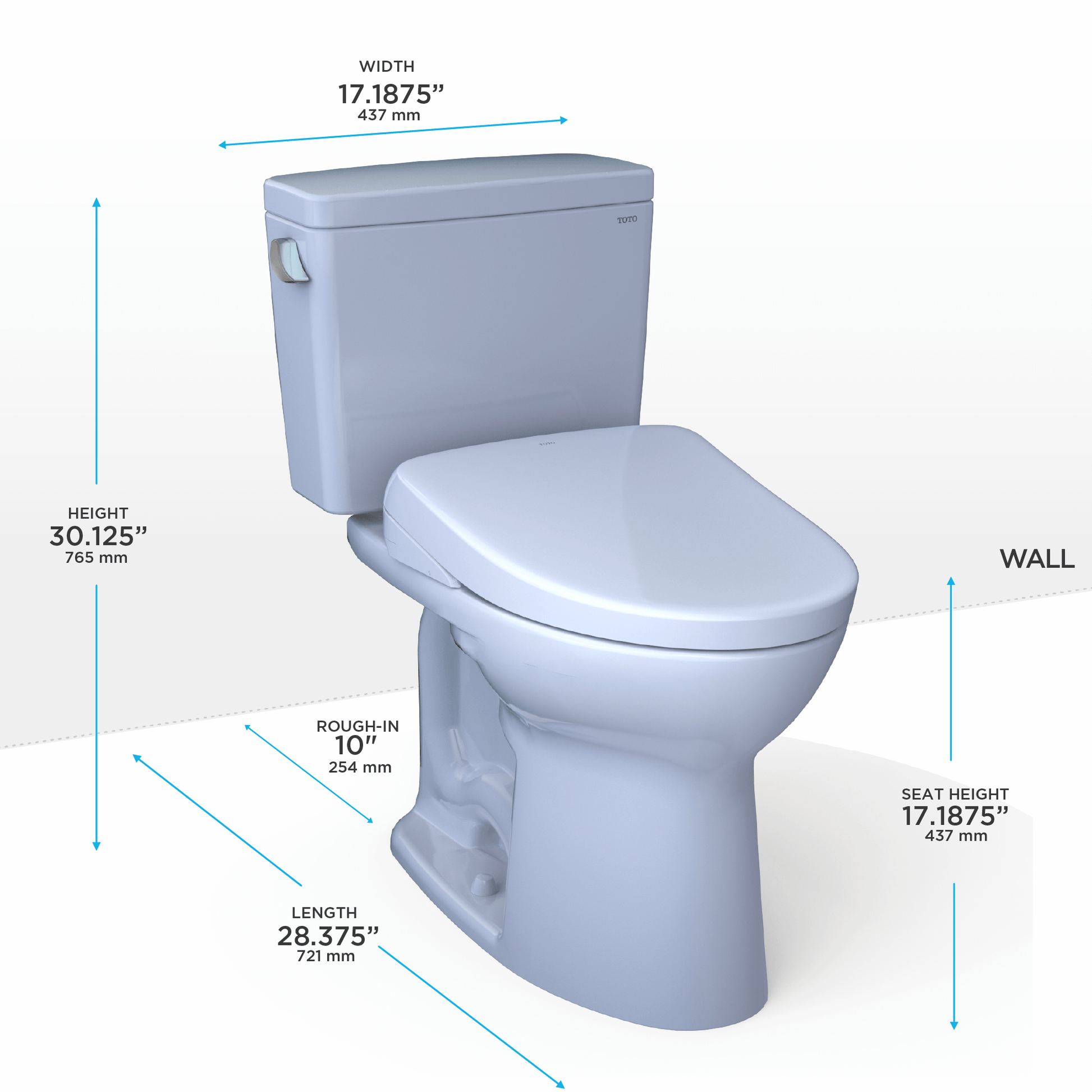 TOTO Drake 1.28 GPF with S7 Contemporary Bidet Seat | MW7764736CEFG.10