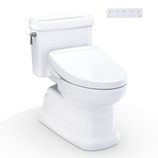 TOTO Guinevere WASHLET+ S5 Two-Piece Elongated 1.28 GPF Toilet with CEFIONTECT