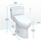 Bidet Toilet Combination - TOTO Drake WASHLET+ Two-Piece 1.6 GPF Universal Height Toilet 10" Rough-In With C5 Bidet Seat - MW7763084CSFG.10#01