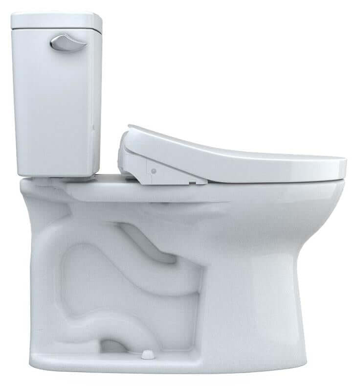 Bidet Toilet Combination - TOTO Drake WASHLET+ Two-Piece 1.6 GPF Universal Height Toilet 10" Rough-In With C5 Bidet Seat - MW7763084CSFG.10#01