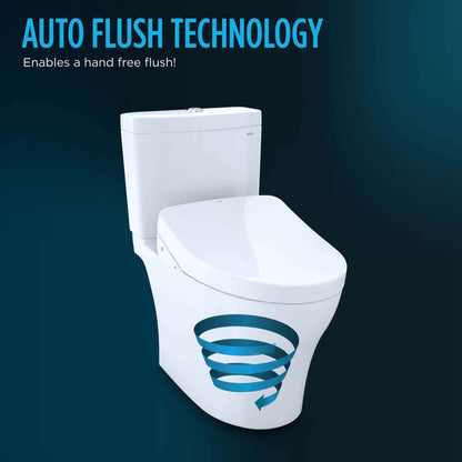 TOTO Aquia IV One-Piece Dual Flush 1.28 and 0.9 GPF Universal Height Toilet with S7A Bidet Seat MW6464736CEMFGN#01