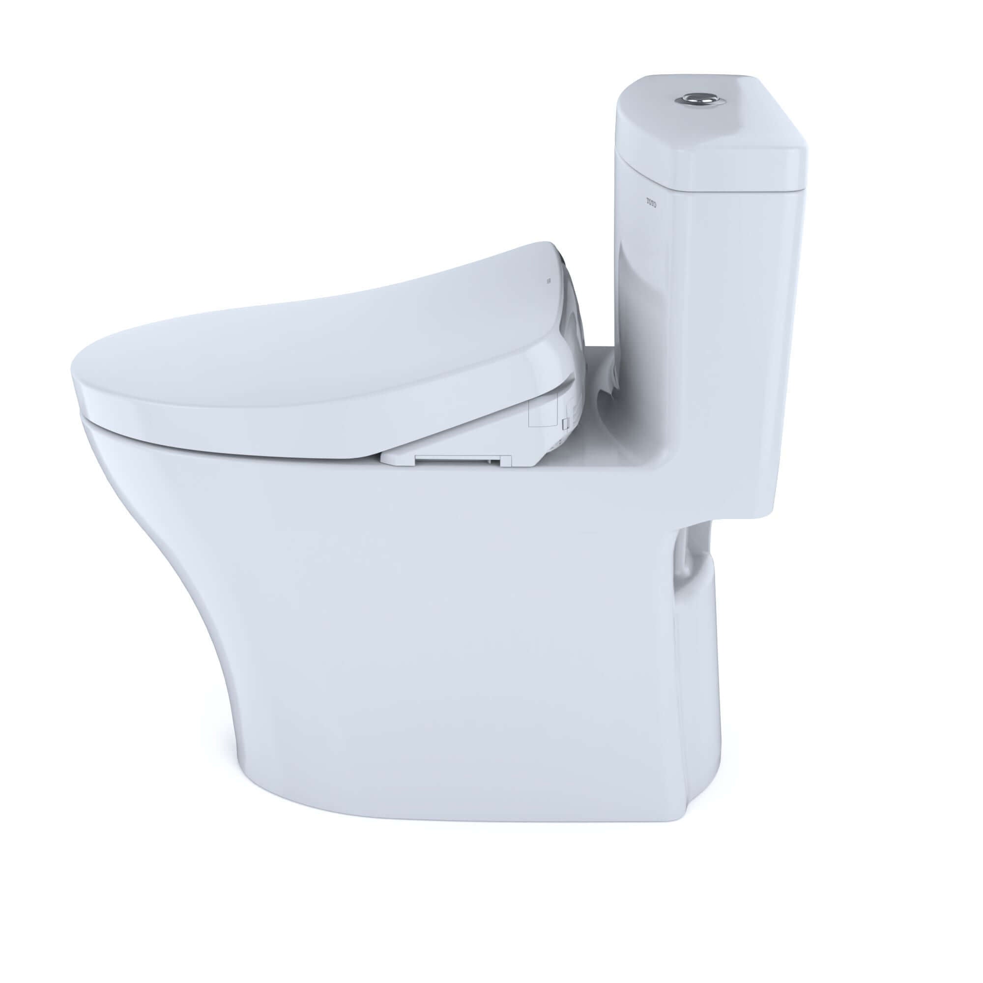 TOTO WASHLET+ Aquia IV One-Piece Dual Flush 1.28/0.9 GPF Universal Height Toilet S500e Bidet Seat. Auto Flush Option - MW6463046CEMFGN(A)#01