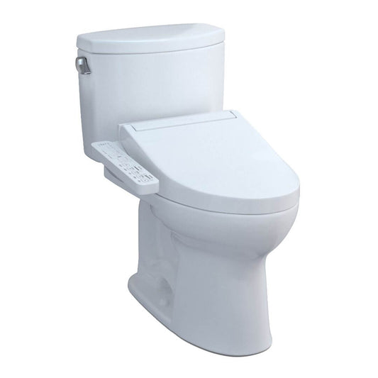 TOTO Drake II Two-Piece Elongated 1.28 GPF Universal Height Toilet with C2 Bidet Seat MW4543074CEFG#01