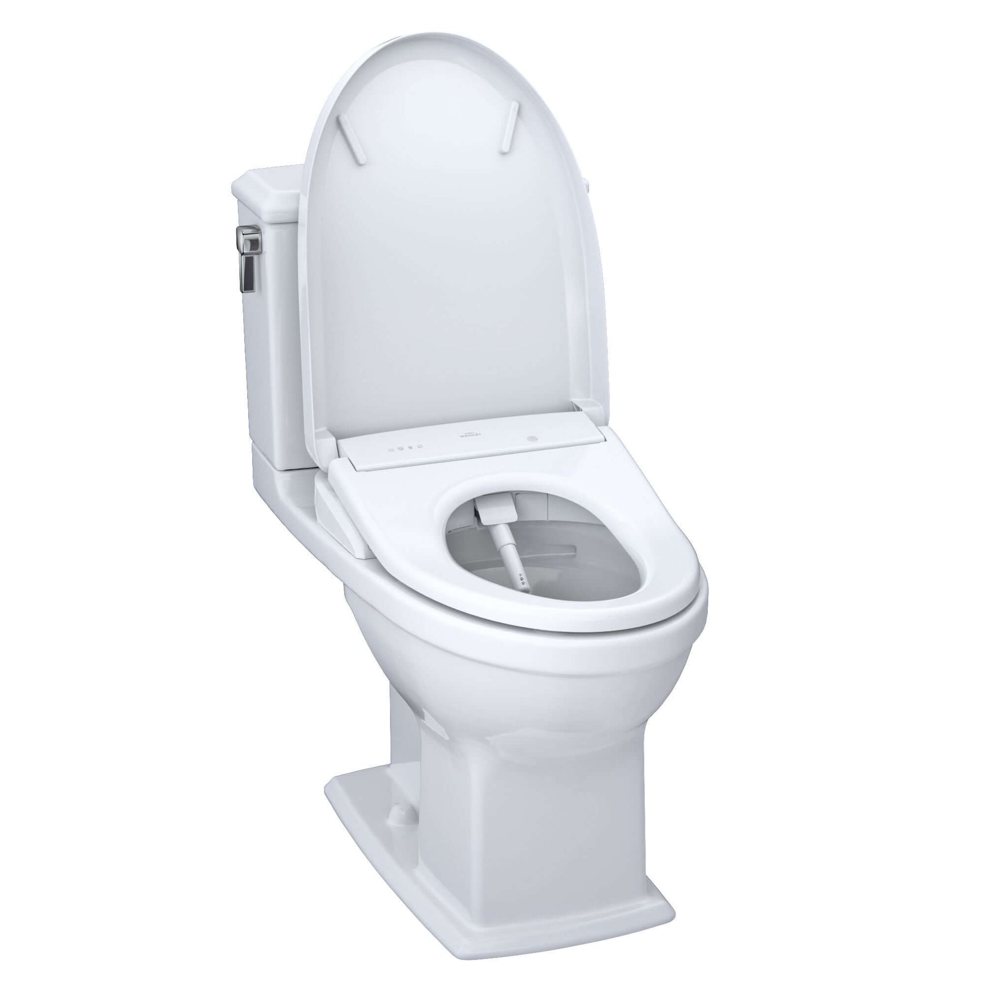 TOTO WASHLET+ Connelly Two-Piece Elongated Dual Flush 1.28 and 0.9 GPF Toilet and Classic WASHLET S7 Classic Bidet Seat, Cotton White - MW4944724CEMFG#01