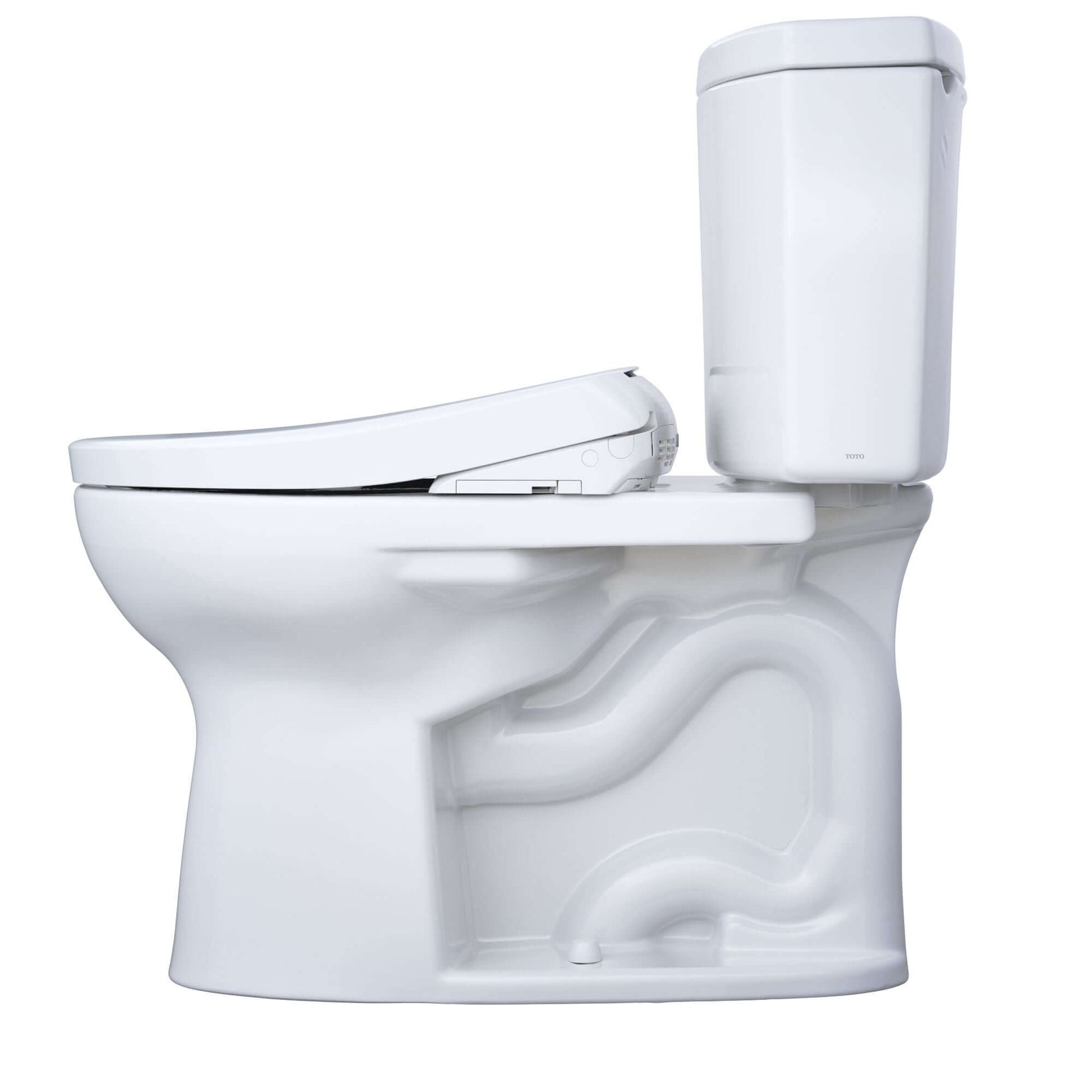 TOTO WASHLET+ Drake II Two-Piece Elongated 1.28 GPF Toilet and WASHLET+ S7 Contemporary Bidet Seat, Cotton White - MW4544726CEFG#01