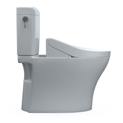 TOTO WASHLET+ Aquia IV Cube Universal Height Two-Piece Dual Flush 1.28 and 0.9 GPF Toilet with C5 Bidet Seat - MW4363084CEMFGN#01