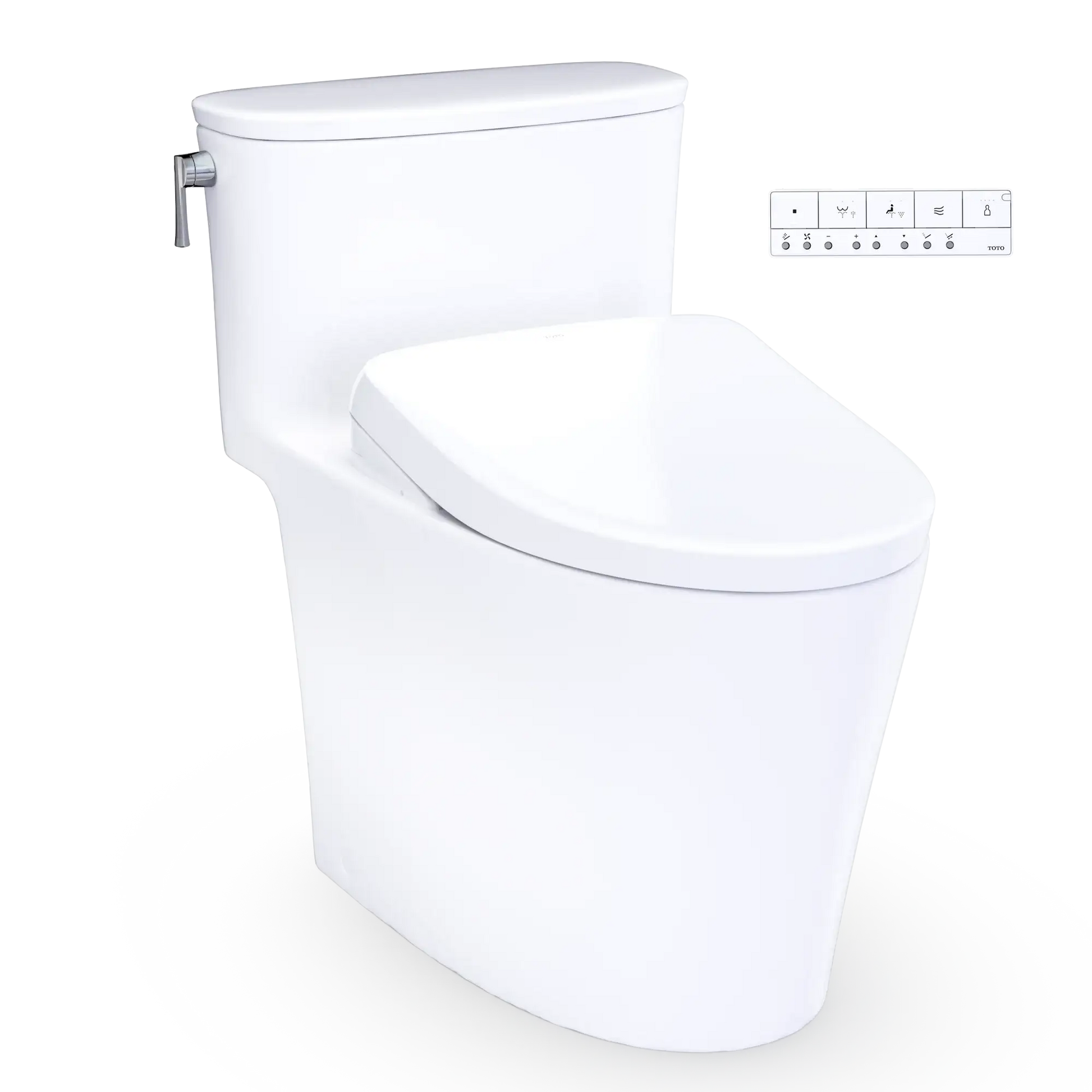 TOTO Aurora WASHLET+ S7A One-Piece Elongated 1.28 GPF Universal Height Toilet MW6864736CEFG#01