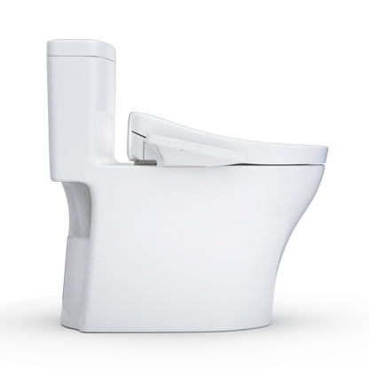 TOTO Aquia IV Two-Piece Dual Flush 1.28 and 0.9 GPF Universal Height Toilet with S2 Bidet Toilet Seat MW6463346CEMFGN#01